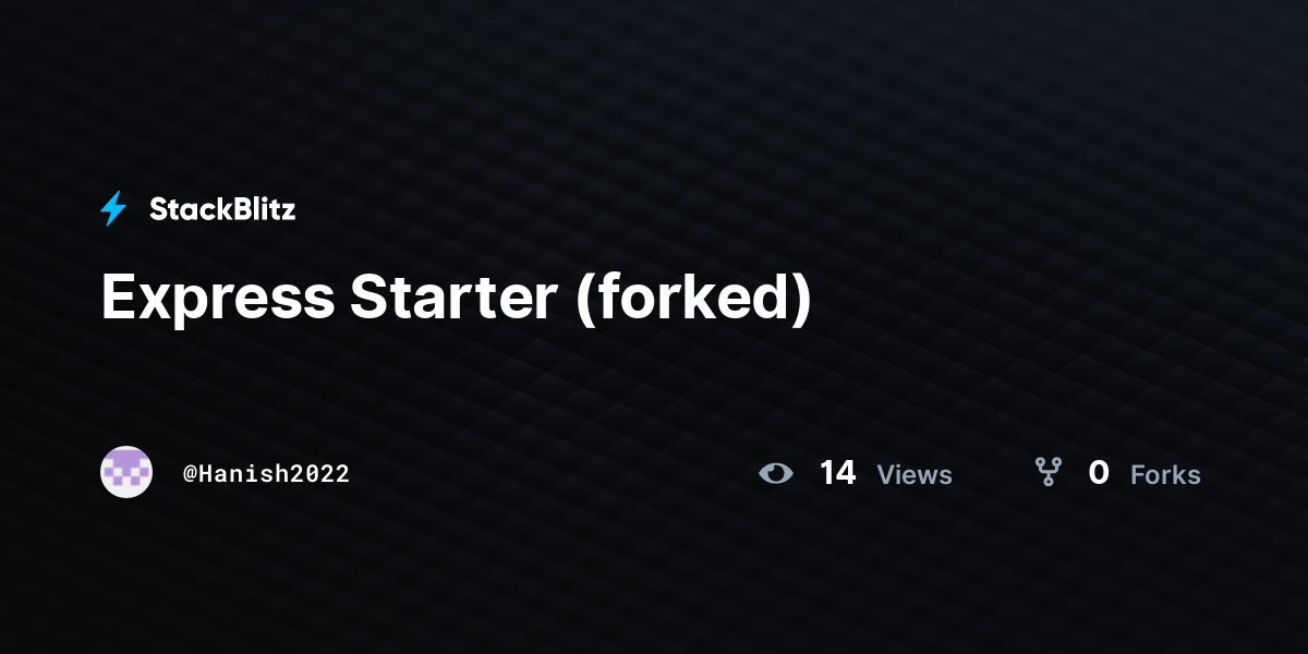 Express Starter (forked) - StackBlitz
