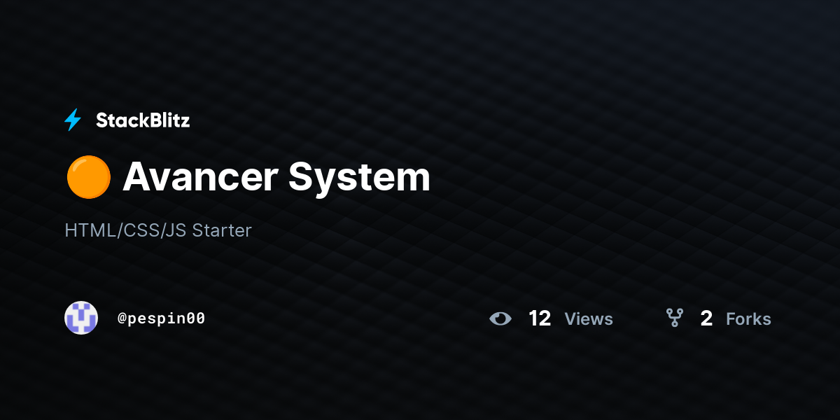 🟠 Avancer System - StackBlitz