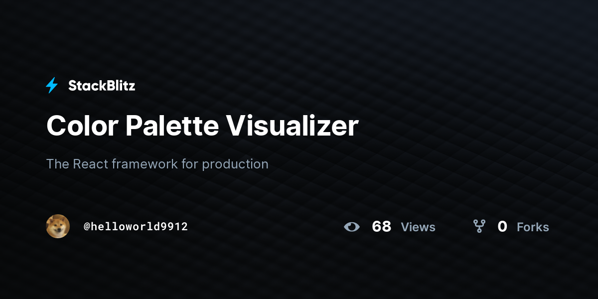 Color Palette Visualizer - StackBlitz