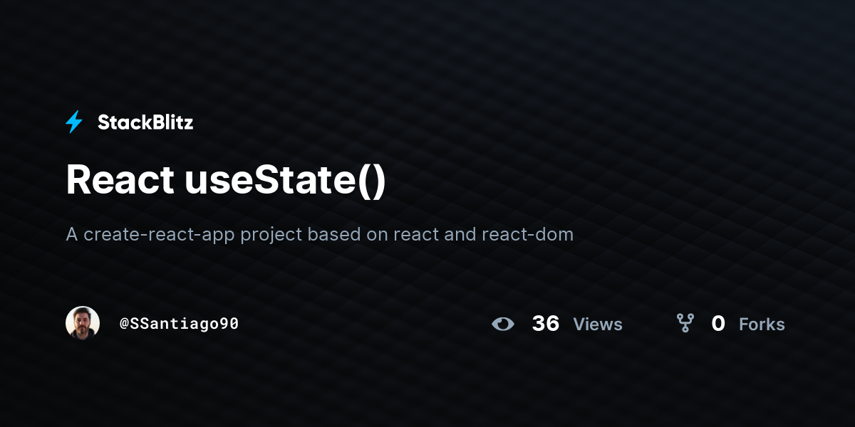 React useState() - StackBlitz