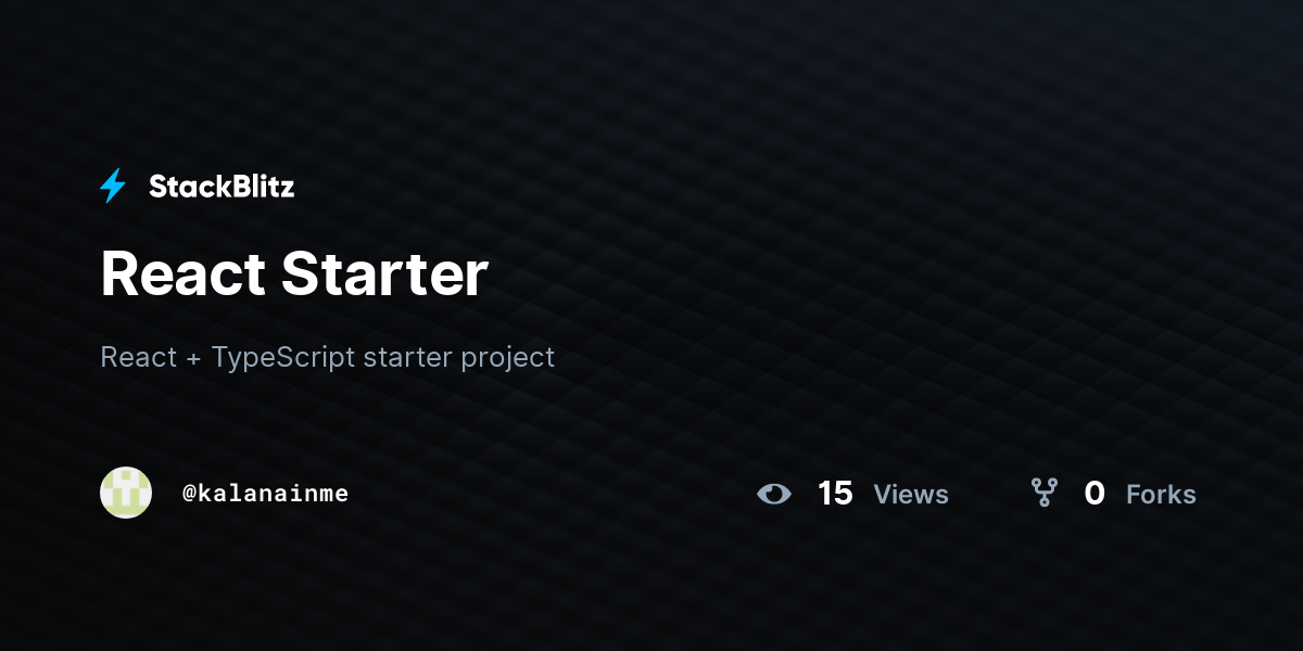 React Starter - StackBlitz
