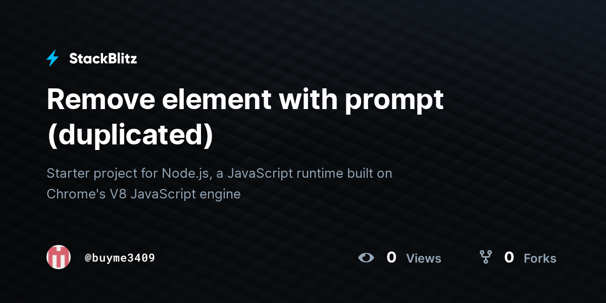 Remove element with prompt (duplicated) - StackBlitz
