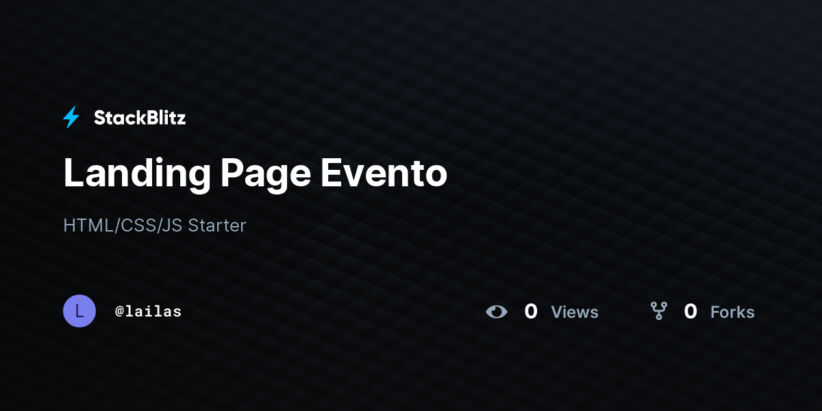 Landing Page Evento - StackBlitz
