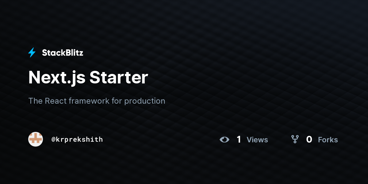 Next.js Starter - StackBlitz