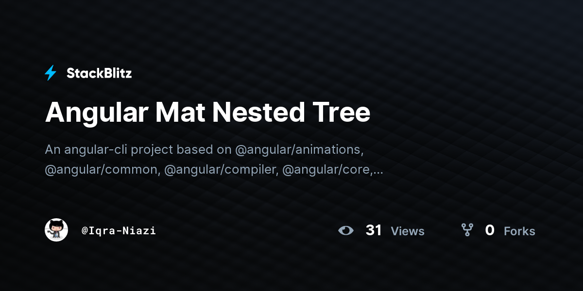 Angular Mat Nested Tree StackBlitz
