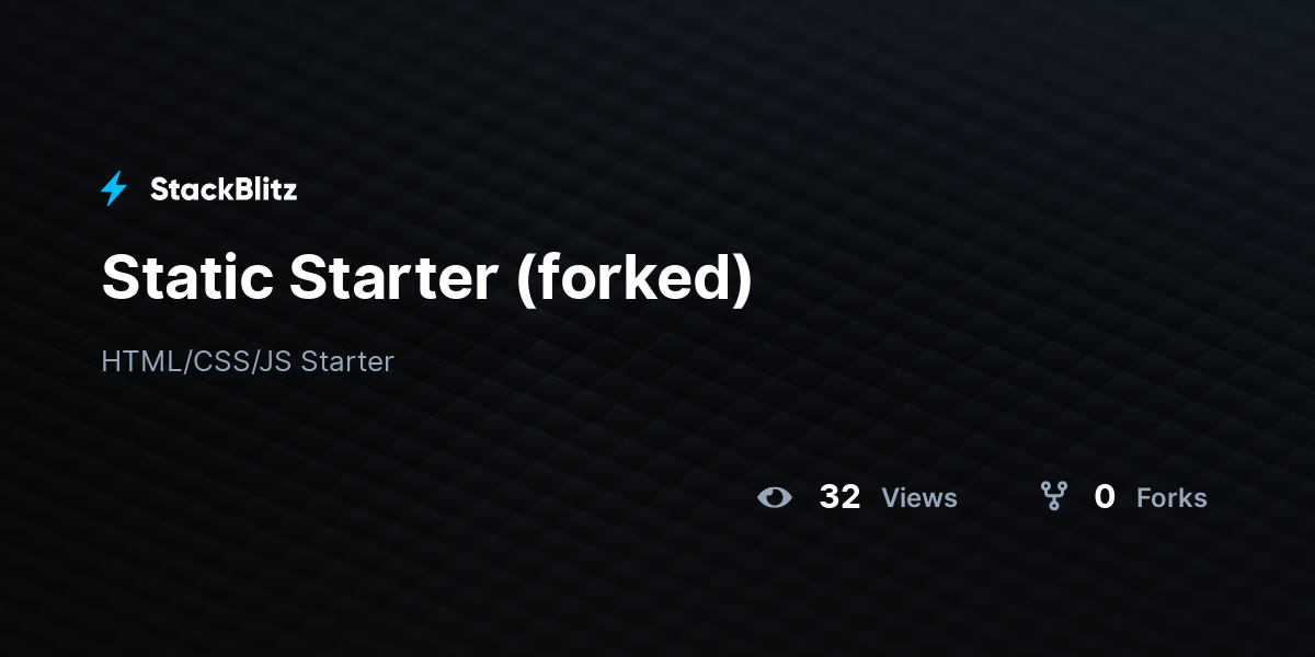 Static Starter (forked) - StackBlitz