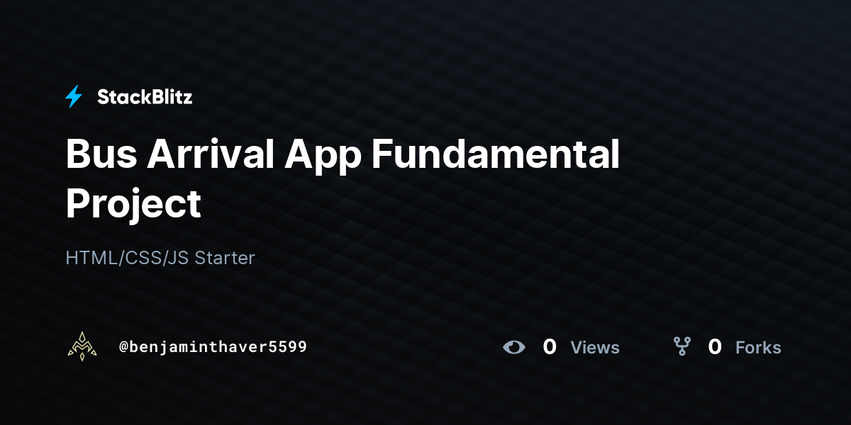 Bus Arrival App Fundamental Project - StackBlitz