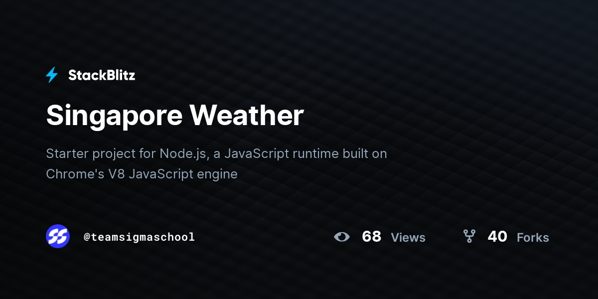 Singapore Weather - StackBlitz