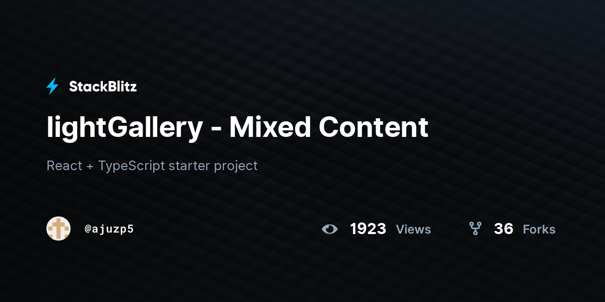 lightGallery - Mixed Content - StackBlitz