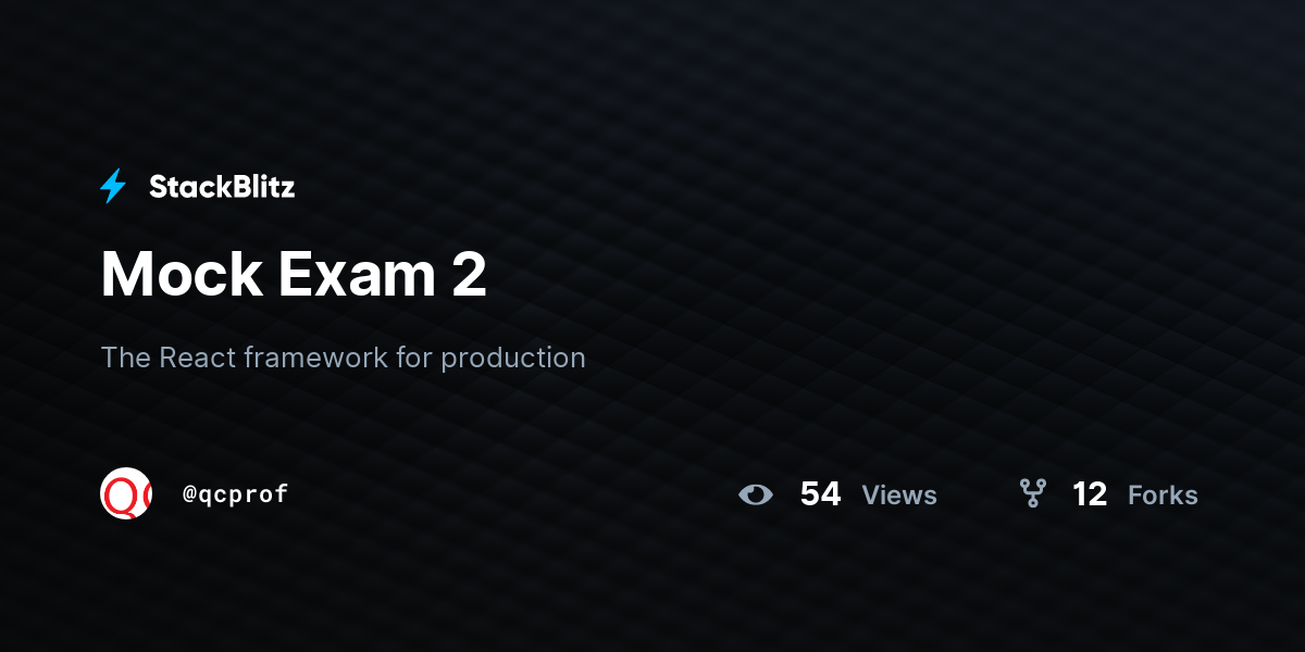 Mock Exam 2 - StackBlitz