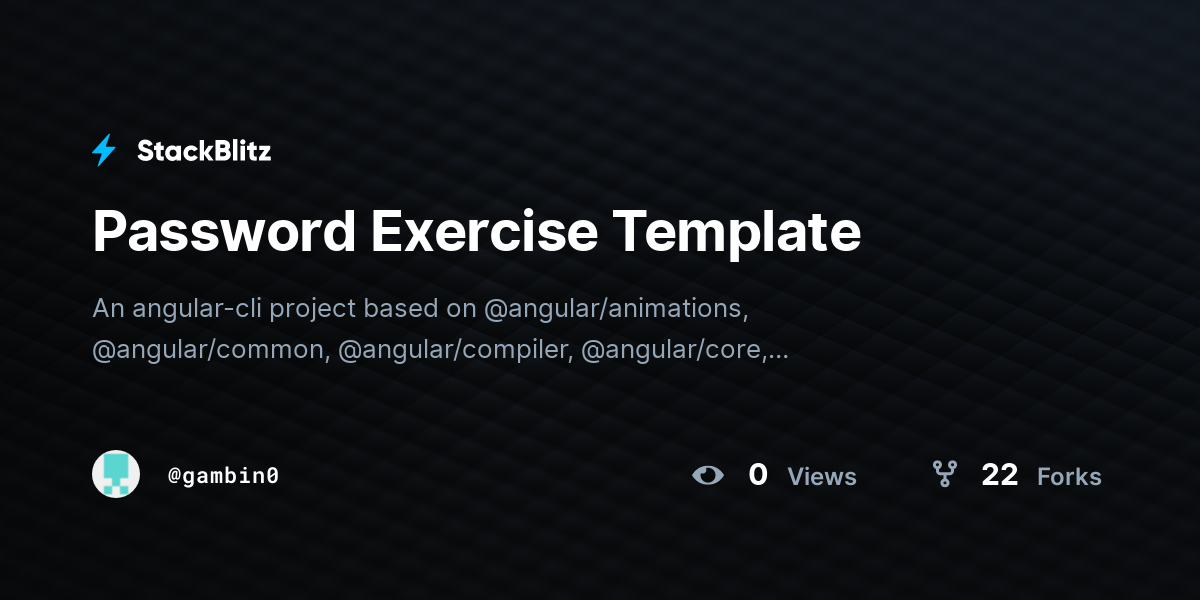Password Exercise Template - StackBlitz