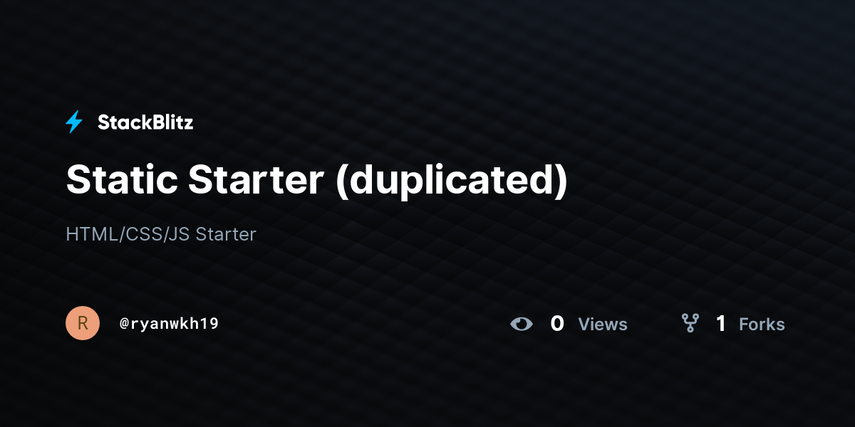 Static Starter (duplicated) - StackBlitz