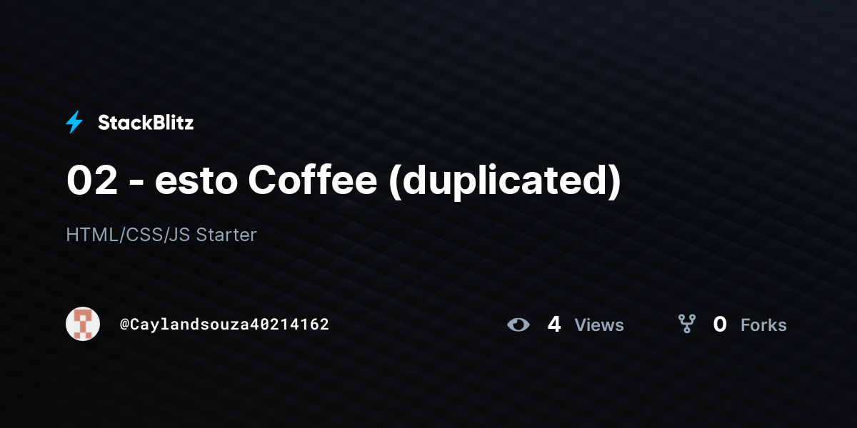 02 - esto Coffee (duplicated) - StackBlitz