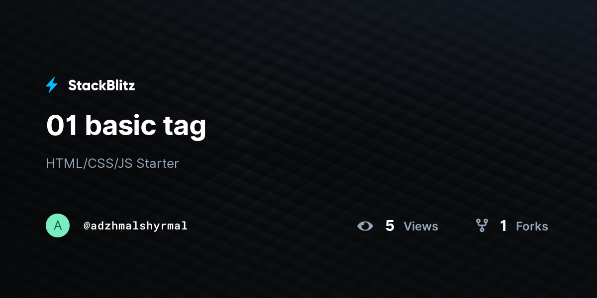 01 basic tag - StackBlitz