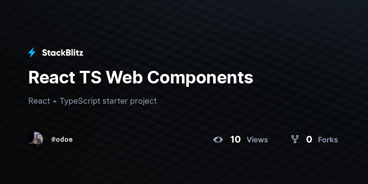 React TS Web Components - StackBlitz