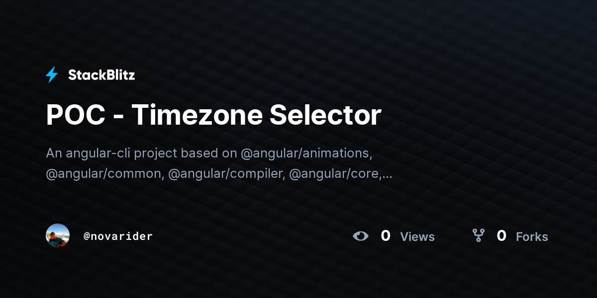 POC - Timezone Selector - StackBlitz