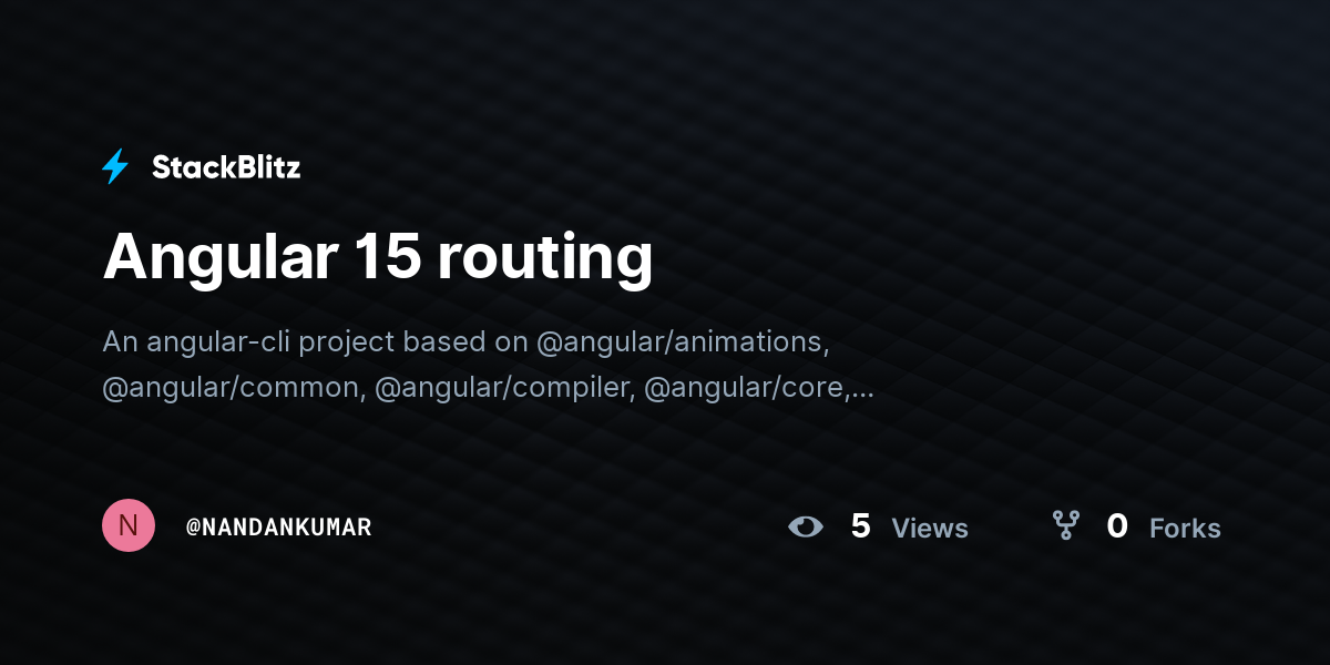 Angular 15 routing - StackBlitz