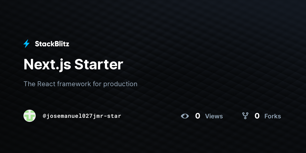 Next.js Starter - StackBlitz