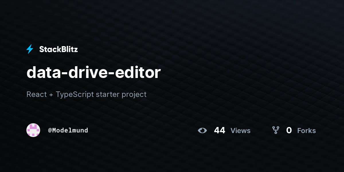 data-drive-editor - StackBlitz