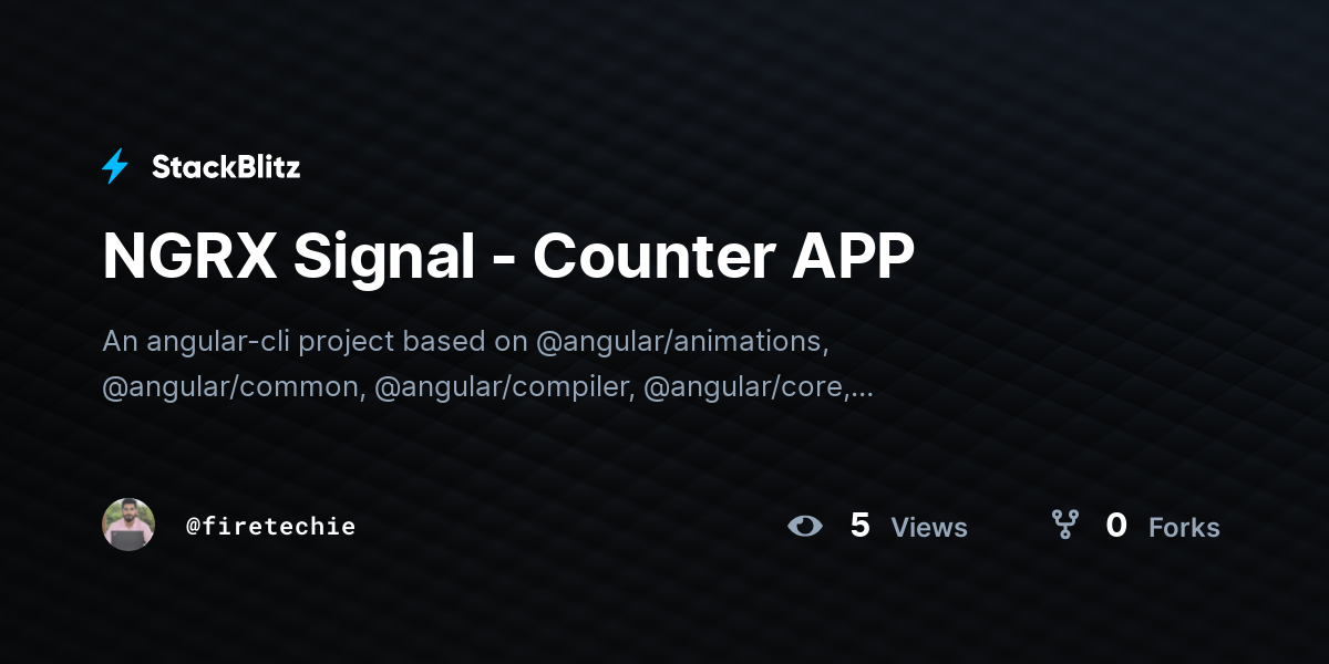 NGRX Signal - Counter APP - StackBlitz