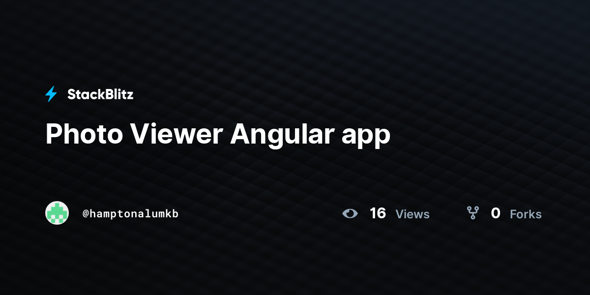 Photo Viewer Angular app - StackBlitz