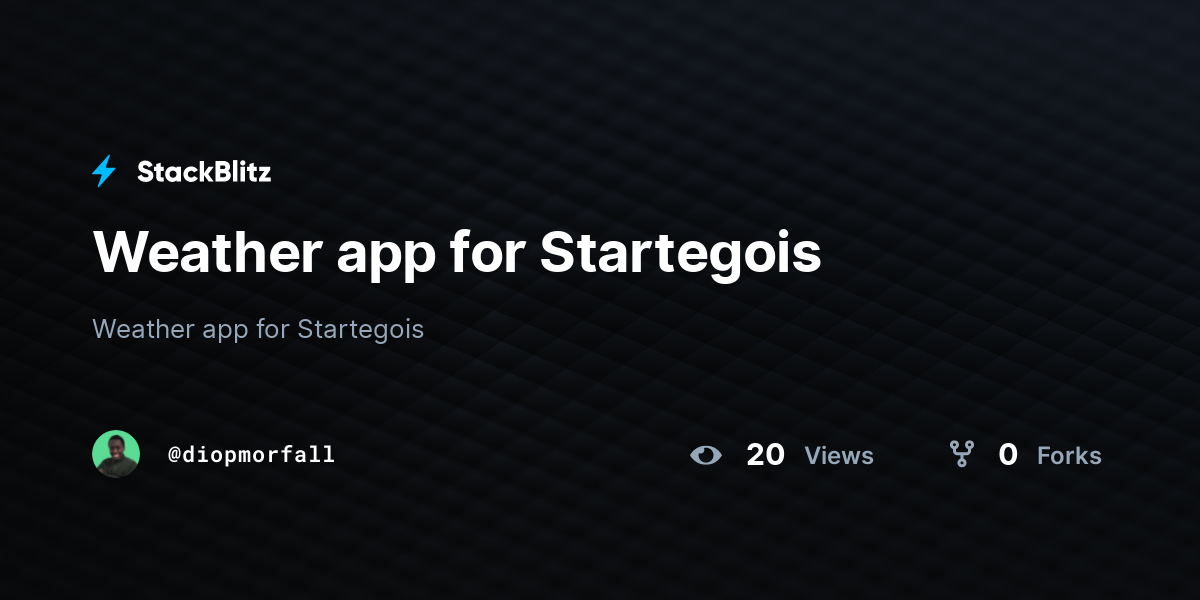 Weather app for Startegois - StackBlitz