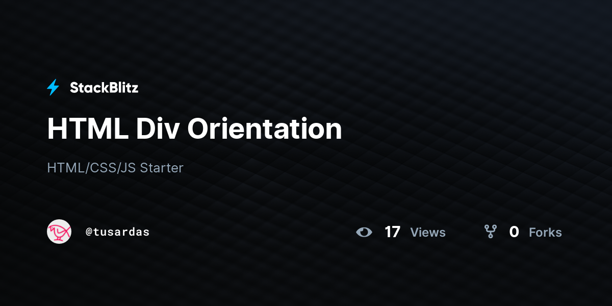 HTML Div Orientation - StackBlitz