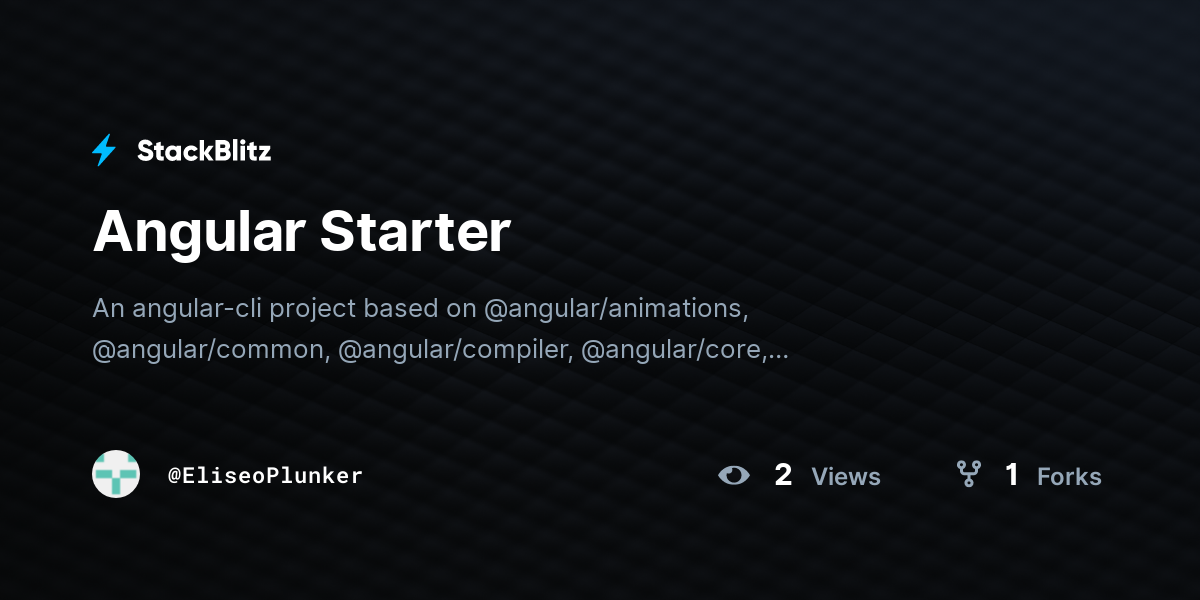 Angular Starter - StackBlitz