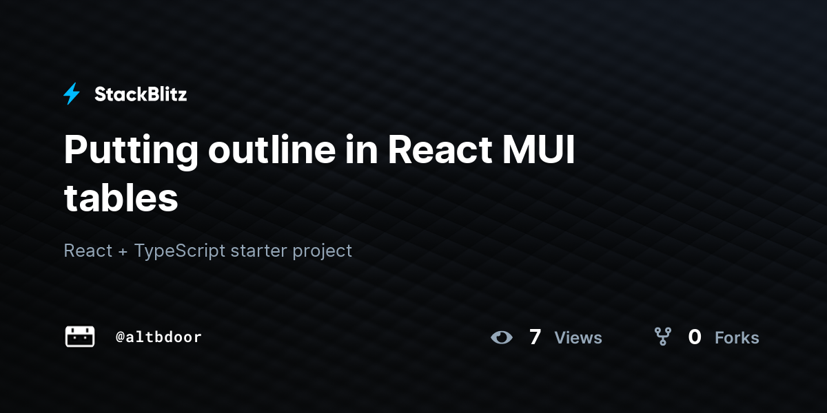 Putting outline in React MUI tables - StackBlitz