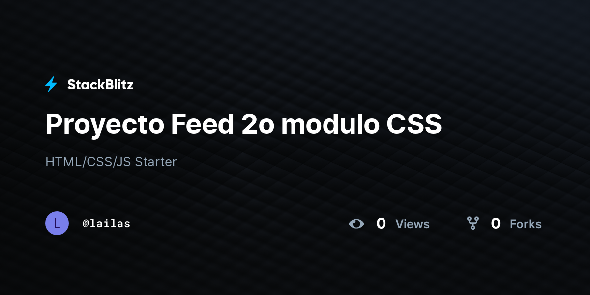 Proyecto Feed 2o modulo CSS - StackBlitz