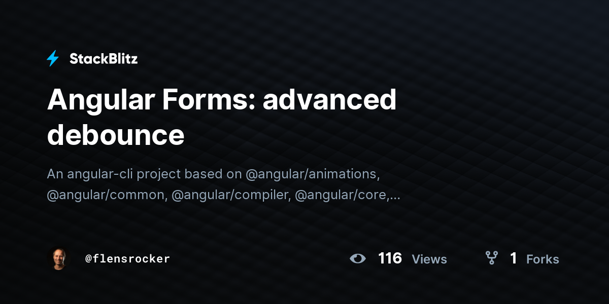 Angular Forms: advanced debounce - StackBlitz