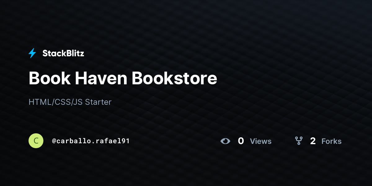 Book Haven Bookstore - StackBlitz