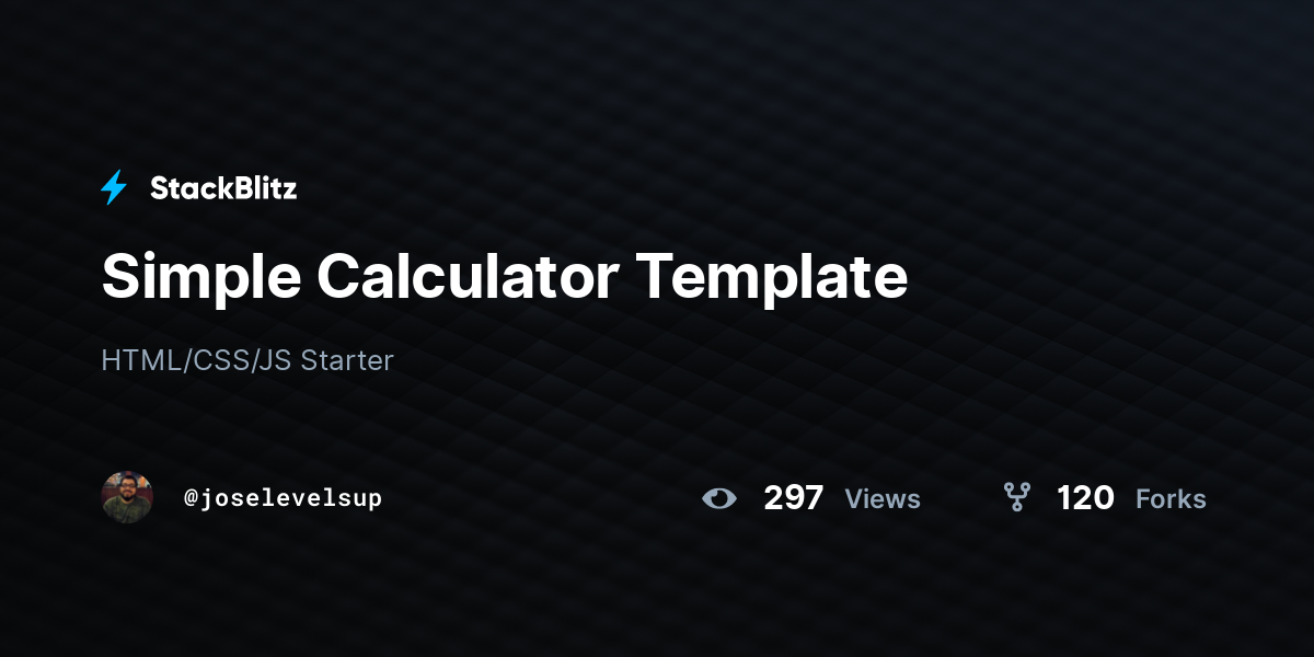 Simple Calculator Template - StackBlitz
