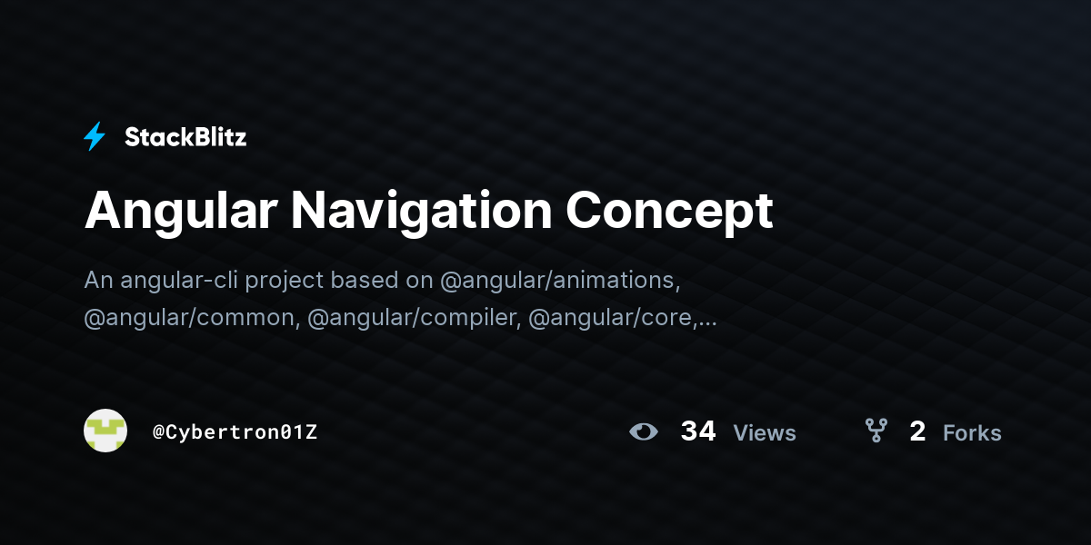 Angular Navigation Concept - StackBlitz