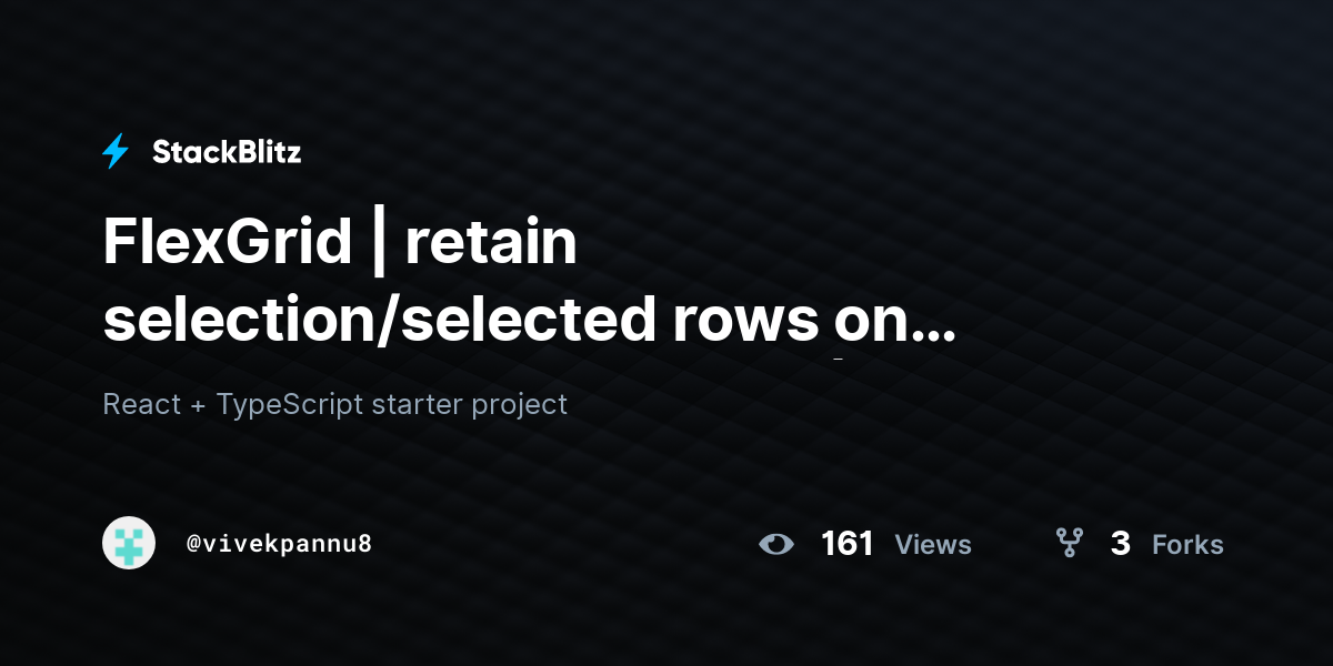 FlexGrid | retain selection/selected rows on search,filter and paging ...
