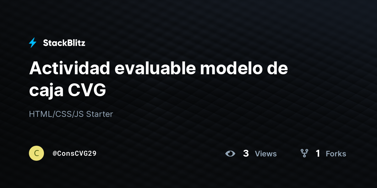 Actividad evaluable modelo de caja CVG - StackBlitz