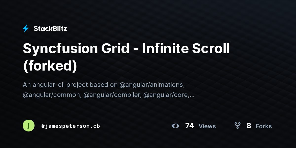 Syncfusion Grid - Infinite Scroll (forked) - StackBlitz