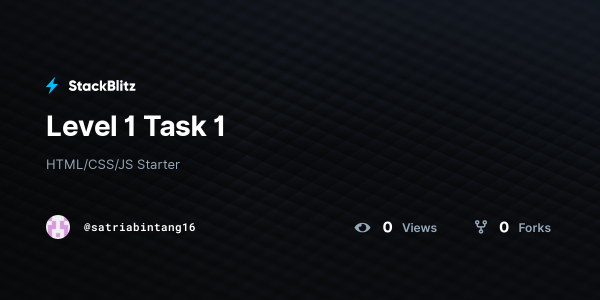 Level 1 Task 1 - StackBlitz