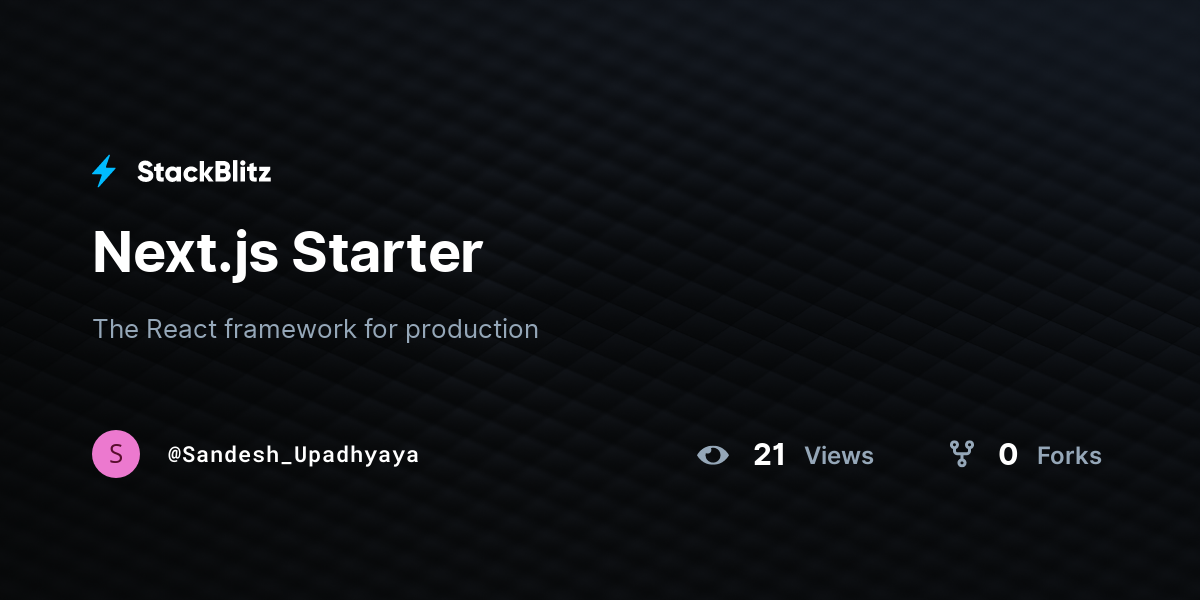 Next.js Starter - StackBlitz