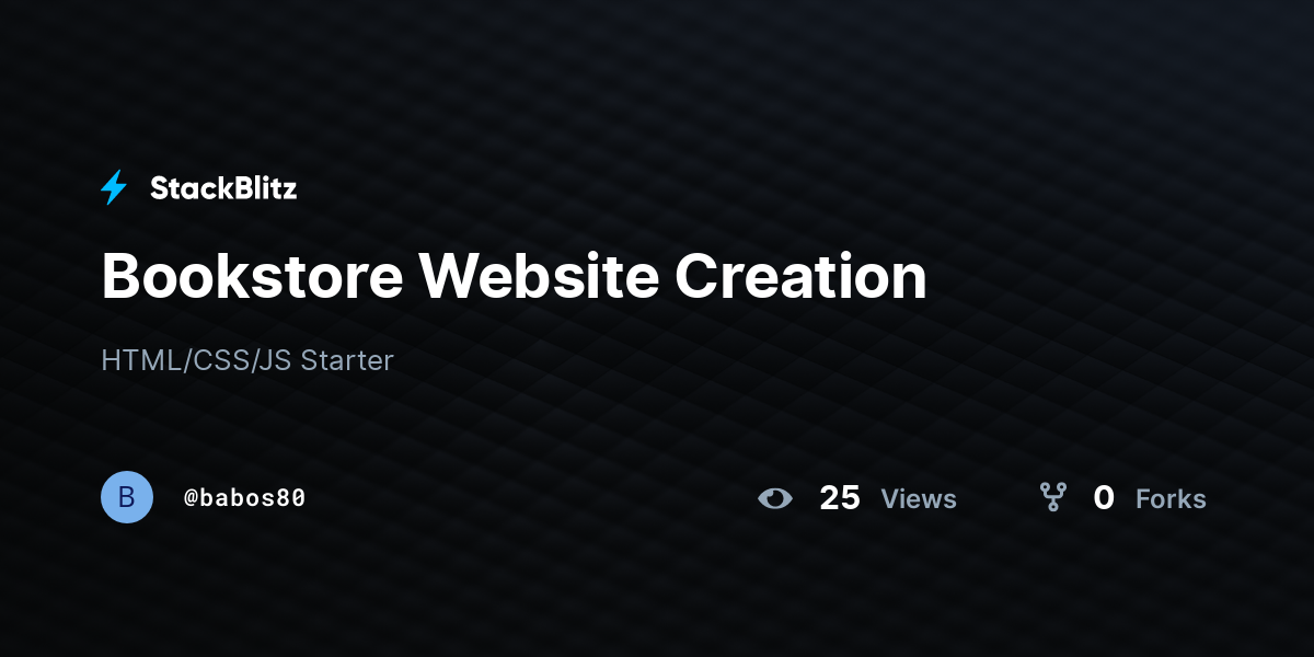 Bookstore Website Creation - StackBlitz