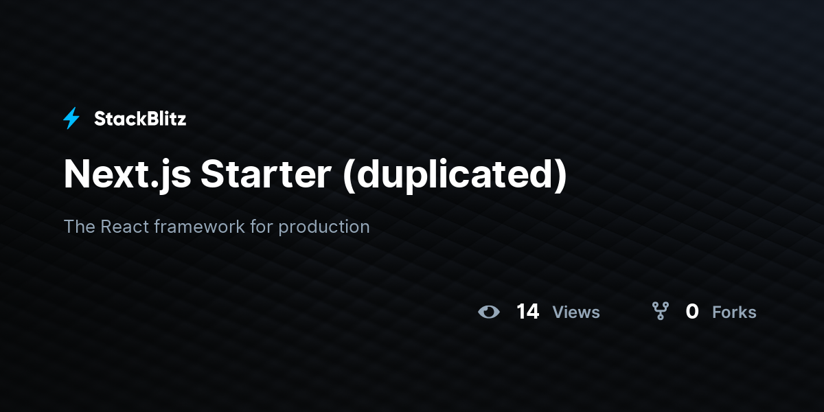 Next.js Starter (duplicated) - StackBlitz