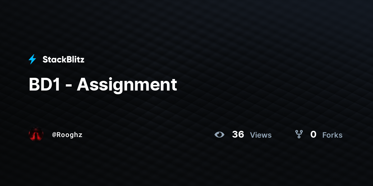 BD1 - Assignment - StackBlitz