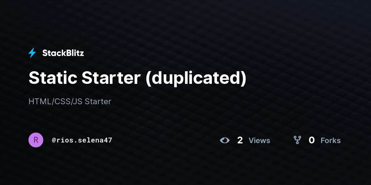 Static Starter (duplicated) - StackBlitz