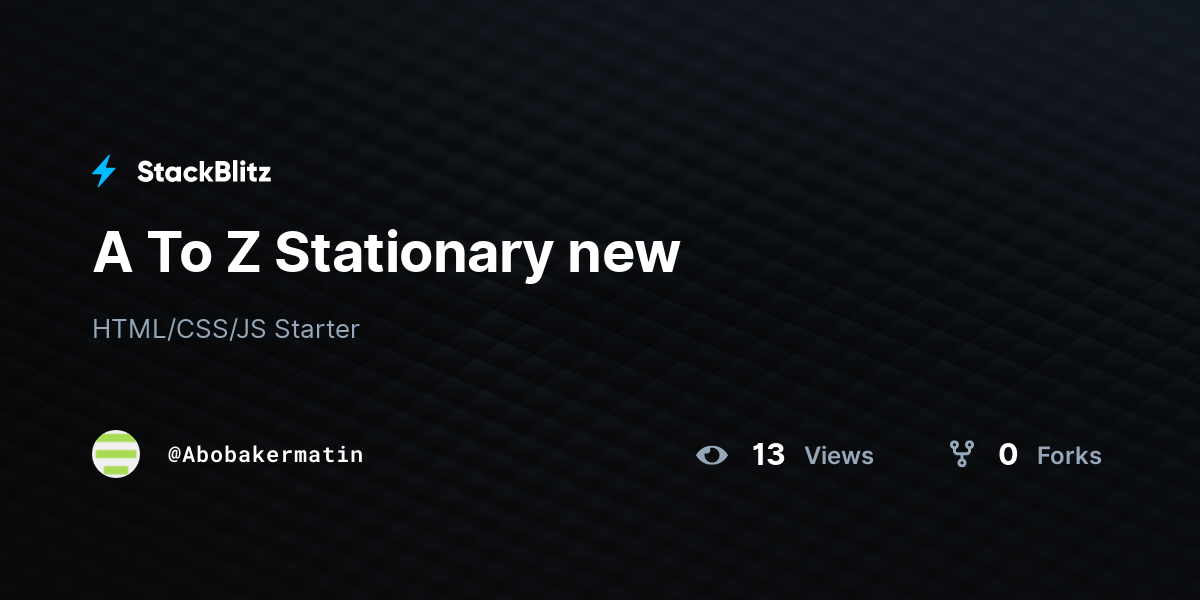 A To Z Stationary new - StackBlitz
