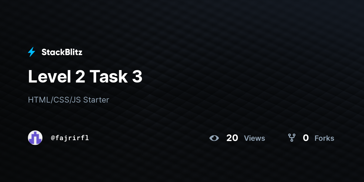 Level 2 Task 3 - StackBlitz