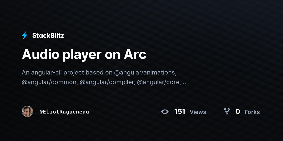 Audio player on Arc - StackBlitz