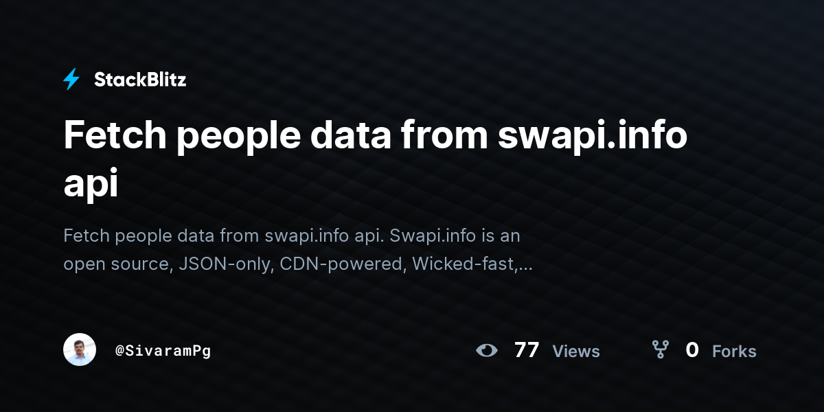Fetch people data from swapi.info api - StackBlitz