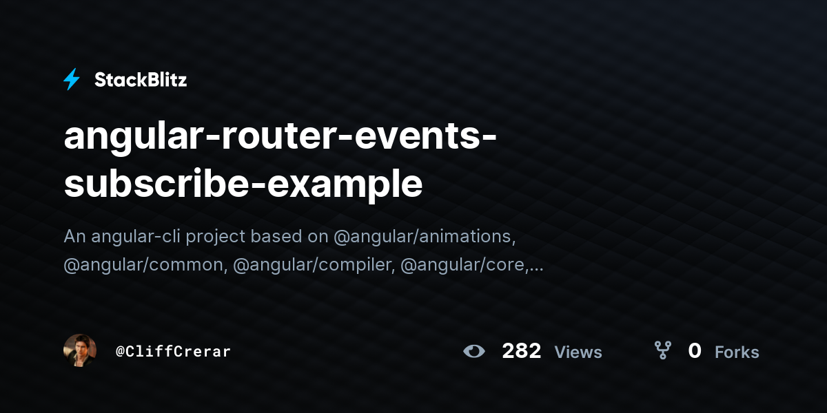angularroutereventssubscribeexample StackBlitz