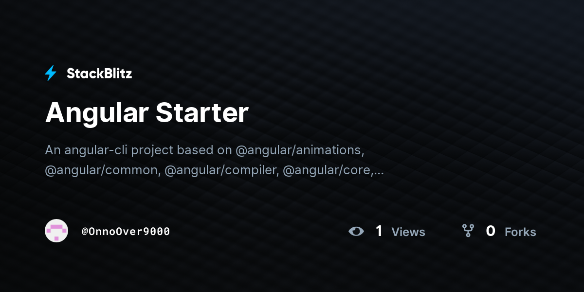 Angular Starter - StackBlitz