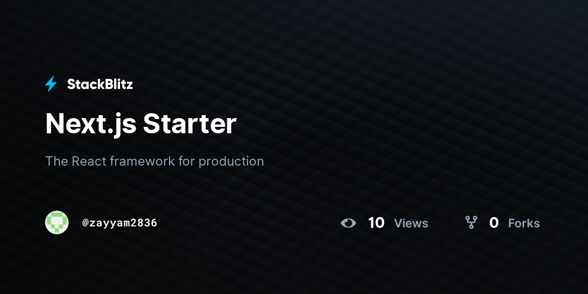 Next.js Starter - StackBlitz